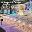 5 Pcs Solar Christmas Snowflake Pathway Lights 40cm Waterproof Xmas Candy LED Lights for Walkway Garden Lawn Yard