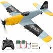 RC Plane 3 Channel Remote Control Airplane Fighter Toys,2.4GHz 6-axis Gyro Stabilizer RTF Glider Aircraft Plane with 2 Batteries,Easy to Fly for Adults Kids Beginners Boys