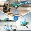 Remote Control RC Plane 2.4Ghz Foam Airplanes Helicopter Quadcopter for Kids Toys,Spinning Drone,Gravity Sensing,Stunt Roll,Cool Light,Gifts for Kids