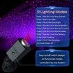 USB Star Projector Night Light, 3 Colors 9 Lighting Modes for Car Bedroom Party Ceiling (Blue and Red)