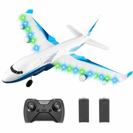 RC Plane,G2 Remote Control Jet Airplane,Ready to Fly Airplane with One Key Aerobatic,LED Light,4-Axis Fighter Jet,2.4Ghz Plane for Kids Boys Girls Beginner,2 Battery