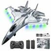 RC Plane 2.4GHz 4 Channel Remote Control Airplane Fighter Toys,Easy to Fly Chritsmas Gift for Adults,Beginners and Advanced Kids,6-axis Gyro and 2 Batteries