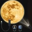 Moon Earth Astronaut Lamp Projector Night Light, 360 Degree Moon Projection Light USB Star Night Light