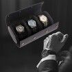 3 Watch Case for Men and Women, Watch Roll Travel Case - Storage Organizer and Display(Black)