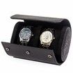 2 Watch Case for Men and Women, Watch Roll Travel Case - Storage Organizer and Display(Black)