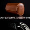 2 Watch Case for Men and Women, Watch Roll Travel Case - Storage Organizer and Display(Dark Brown)