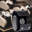 Single Watch Case for Men and Women, Watch Roll Travel Case - Storage Organizer and Display(Black)