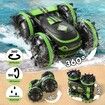 Amphibious Remote Control Car, 2.4Ghz 4WD Double Sided 360° Rotating RC Stunt Car, Remote Control Car with Gesture Sensor, Toy Cars Gifts for Kids Age 4+ Years Old and Up (Green)