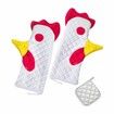 Oven Glove Heat Resistant Non-Woven Fabric Oven Mitts Rooster Kitchen Glove Pots Pad Gift for Baking Cooking Lover Baking Accessories