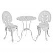 Gardeon 3PC Patio Furniture Outdoor Bistro Set Dining Chairs Aluminium White