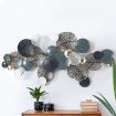 Artiss Metal Wall Art Hanging Sculpture 132cm Home Decor Leaf Circles Blue