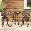 Gardeon 3PC Patio Furniture Outdoor Bistro Set Dining Chairs Aluminium Bronze