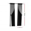 Artiss 2X 132x160cm Blockout Sheer Curtains Black