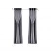 Artiss 2X 132x160cm Blockout Sheer Curtains Charcoal