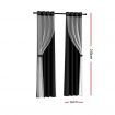 Artiss 2X 132x213cm Blockout Sheer Curtains Black