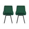 Artiss Dining Chairs Set of 2 Velvet Swivel Base Green