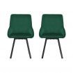 Artiss Dining Chairs Set of 2 Velvet Swivel Base Green