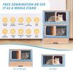 Cat Litter Box Tray 2 in 1 Kitty Enclosure House Bed Cave Toilet Villa Cabinet Condo Furniture Stackable Foldable Blue Pink