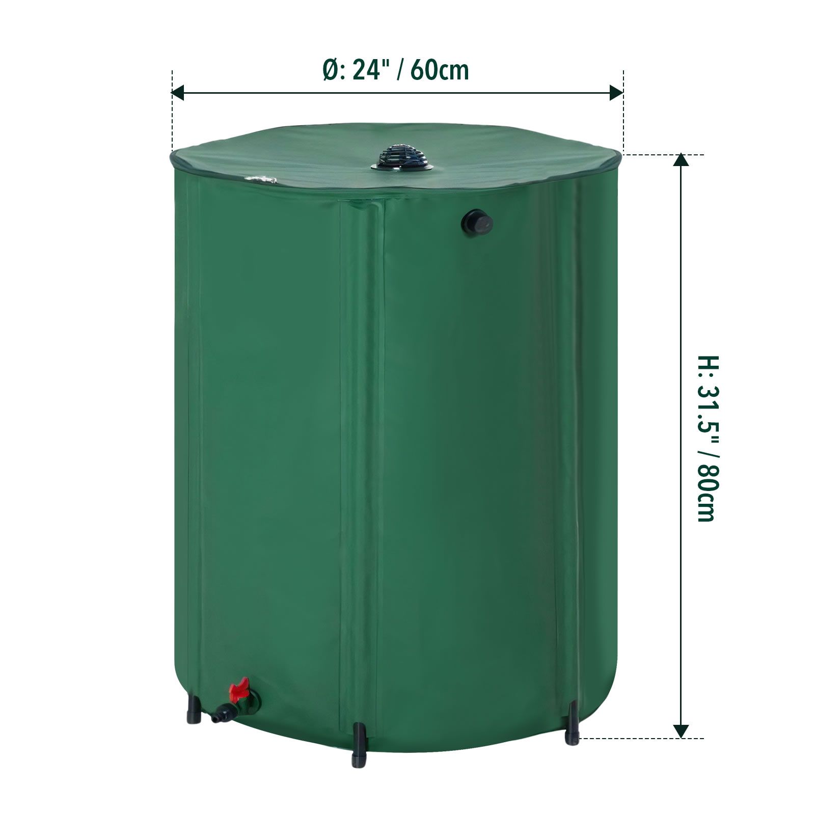 Rain Water Tank Barrel 225L Rainwater Collection System Collapsible Bucket Portable Storage Container Catcher Garden Watering Harvesting 59 Gallon