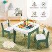 4 IN 1 Kids Table and Chairs Set Childrens Picnic Play Activity Centre Furniture Outdoor Indoor Study Craft Drawing Storage Desk with 2 Tabletops