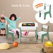 4 IN 1 Kids Table and Chairs Set Childrens Picnic Play Activity Centre Furniture Outdoor Indoor Study Craft Drawing Storage Desk with 2 Tabletops