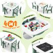 4 IN 1 Kids Table and Chairs Set Childrens Picnic Play Activity Centre Furniture Outdoor Indoor Study Craft Drawing Storage Desk with 2 Tabletops