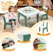 4 IN 1 Kids Table and Chairs Set Childrens Picnic Play Activity Centre Furniture Outdoor Indoor Study Craft Drawing Storage Desk with 2 Tabletops