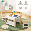 4 IN 1 Kids Table and Chairs Set Childrens Activity Centre Picnic Play Study Furniture Indoor Outdoor Drawing Art Gaming Craft Book Storage Desk