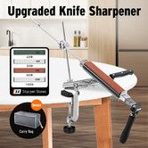 Upgraded Knife Sharpener Kit Professional Chef Knives Fix Angle Kitchen Sharpening System 4 Whetstones Sharp Edge Grind Honing Tool Scissors