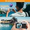 5K Digital Camera with Front and Rear Cameras for Photography Video Camera with Viewfinder Autofocus UHD 5K Vlogging Camera for YouTube 6-Axis Anti-Shake Selfie Camera Recorder with 32GB SD Card