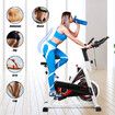 Fitness Spin Bike Stationary Bicycle Workout Indoor Cycling Home Gym Exercise Cardio Trainer Adjustable Belt Drive Phone Holder LCD Monitor