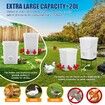 Chicken Bird Feeder Waterer Set Auto Food Water Dispenser Automatic Chick Poultry Chook Drinker Cup Gravity Fed Feeding Drinking System 20L with Stand