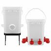 Chicken Bird Feeder Waterer Set Auto Food Water Dispenser Automatic Chick Poultry Chook Drinker Cup Gravity Fed Feeding Drinking System 20L with Stand