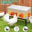 Auto Chicken Feeder 13L Automatic Coop Chook Hen Poultry Food Dispenser 4 Feeding Port Gravity Fed Waterproof Galvanized Steel Adjustable Stand