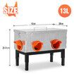 Auto Chicken Feeder 13L Automatic Coop Chook Hen Poultry Food Dispenser 4 Feeding Port Gravity Fed Waterproof Galvanized Steel Adjustable Stand