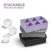 Large Ice Cube Tray with Lid,Stackable Big Silicone Square Ice Cube Mold for Whiskey Cocktails Bourbon Soups Frozen Treats,Easy Release BPA Free (Grey/Black/Purple,3Pack)