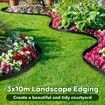 No Dig Garden Edging 3x10m Landscape Edge Fence Lawn Border Decor Flexible Plant Grass Barrier Paver Flower Bed Support Bender DIY Plastic