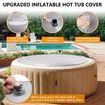 4.5 Ft Inflatable Hot Tub Cover with Handle,Insulated Hot Tub Lid for Outdoor Inflatable Round Hot Tub,Portable Hottub Cover Protector Save Energy Windproof Rain-Proof Snow-Proof