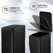 20L Pedal Rubbish Bin Trash Can Recycling Garbage Dustbin Kitchen Bathroom Under Sink Office Slim Rectangular Waste Container Black