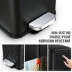 20L Pedal Rubbish Bin Trash Can Recycling Garbage Dustbin Kitchen Bathroom Under Sink Office Slim Rectangular Waste Container Black