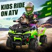 Kids Ride On Car ATV Model Toy Quad Bike Car Green 4 Wheeler Motorised Rechargeable Battery MP3 USB LED Children