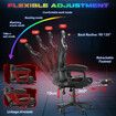 Gaming Office Chair Massage High Back RGB LED Armchair Executive Computer Racing Desk PU Leather Footrest Headrest Recliner Work Study Black