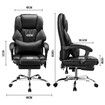 Executive Office Chair Massage Computer Gaming Desk Seat Lumbar Pillow Footrest PU Recliner Comfortable Work Study Armchair Ergonomic Black