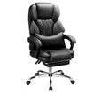 Executive Office Chair Massage Computer Gaming Desk Seat Lumbar Pillow Footrest PU Recliner Comfortable Work Study Armchair Ergonomic Black