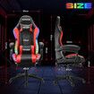 RGB LED Gaming Chair Home Office Massage Computer Racing Desk Executive Armchair High Back Headrest Footrest Lumbar Pillow Seat PU Red