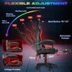 RGB LED Gaming Chair Home Office Massage Computer Racing Desk Executive Armchair High Back Headrest Footrest Lumbar Pillow Seat PU Red