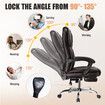 Office Chair Heated Massage Executive Computer Desk PU Leather Work Seat Comfortable Ergonomic Recliner High Back Retractable Footrest Brown