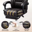 Office Chair Heated Massage Executive Computer Desk PU Leather Work Seat Comfortable Ergonomic Recliner High Back Retractable Footrest Brown