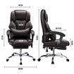 Executive Office Chair Computer Gaming Desk Seat Lumbar Massage Pillow Footrest PU Recliner Comfortable Work Study Armchair Ergonomic Grey