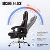 Executive Office Chair Computer Gaming Desk Seat Lumbar Massage Pillow Footrest PU Recliner Comfortable Work Study Armchair Ergonomic Grey